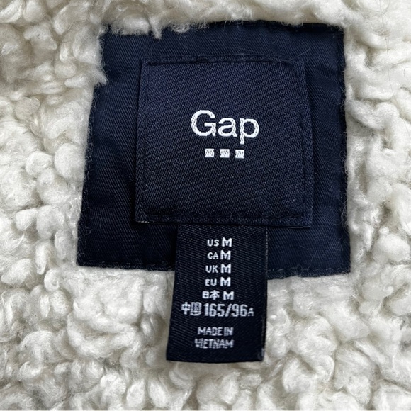 GAP Women’s Navy Anorak Sherpa Lined Utility Jacket Medium |‎ EUC - Picture 8 of 10